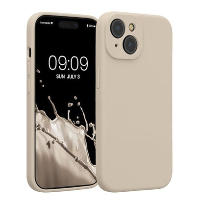 kwmobile Case Compatible with Apple iPhone 15 Case - Slim TPU Silicone Phone Cover - Soft Touch Finish - Cream - color: cream, size: iPhone 15