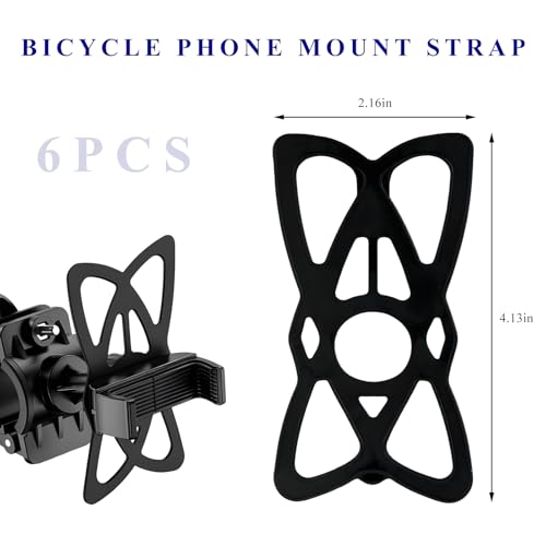 6 PCS Motorcycle Phone Mount Tether, Elastic Silicone Cellphone Holder X-Web Grip Security Band, Nonslip Smart Phone Handlebar Strap for Motorcycles Bikes Scooters - color: 6 PCS