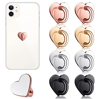 Moxweyeni 8 Pcs Heart Phone Charm Hook,Gold, Silver, Rose Gold, Black - color: Gold, Silver, Rose Gold, Black
