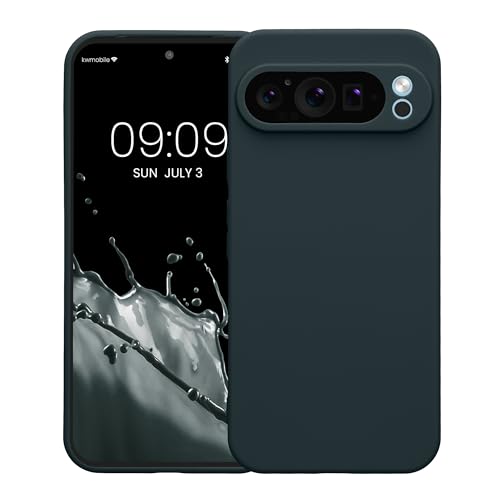 kwmobile Case Compatible with Google Pixel 9 Pro XL Case - Protective Slim TPU Phone Cover - Soft Matte Finish - Dark Slate - color: Dark Slate