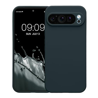 kwmobile Case Compatible with Google Pixel 9 Pro XL Case - Protective Slim TPU Phone Cover - Soft Matte Finish - Dark Slate - color: Dark Slate