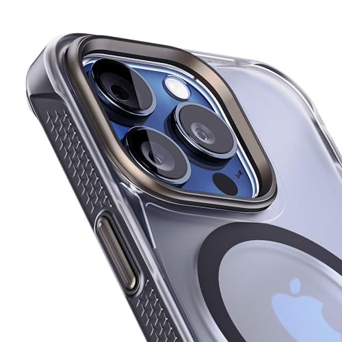 REBEL Clear Case for iPhone 15 Pro [Frosted Series Gen-5] Strong MagSafe Compatible, Grip Sides, Translucent Matte Texture, Protective Shockproof Bumpers, Metal Lens & Buttons, 6.1 Inch Phone 2023 - color: Frosted Black, size: iPhone 15 Pro