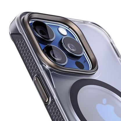 REBEL Clear Case for iPhone 15 Pro [Frosted Series Gen-5] Strong MagSafe Compatible, Grip Sides, Translucent Matte Texture, Protective Shockproof Bumpers, Metal Lens & Buttons, 6.1 Inch Phone 2023 - color: Frosted Black, size: iPhone 15 Pro