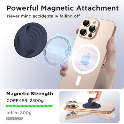 Magnetic Phone Grip for MagSafe, Silicone Ring Grip, Midnight Blue - color: Midnight Blue