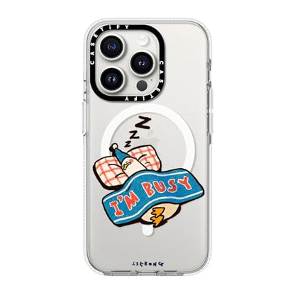 CASETiFY for iPhone 15 Pro Case - Impact Clear Compatible with MagSafe | Not Yellowing | 6.6 ft. 3X Military Grade Drop Protection | I'm so busy | Clear - color: I'm so busy, size: Iphone 15 Pro (6.1")