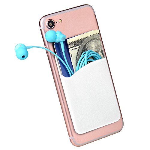 SHANSHUI Cell Phone Wallet, 3 PCS Strong Adhesive Card Sleeve Silicone Card Pouch Stick on Phone Compatible for iPhone/Samsung Galaxy/Sony/Huawei and Most Smart Phones - Black White Pink - color: Black, White, Pink