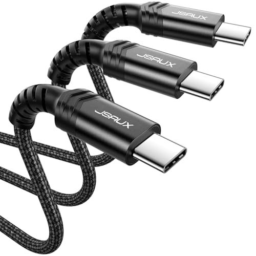 JSAUX USB C to USB C Cable, 3-Pack 10ft/6.6ft/3.3ft, 5A Fast Charging,Black - color: Black, size: 10 ft+6.6 ft+3.3 ft