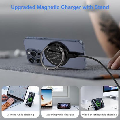 Magnetic Wireless Charger for iPhone 18 Pro/18Pro Max/17/16/15/14/13/12 Series,AirPods3/2/Pro, 2Pack 15W Mag-Safe Charger Fast Charging Pad for Samsung S26/25/24/23, Pixelsnap Charger for Google Pixel