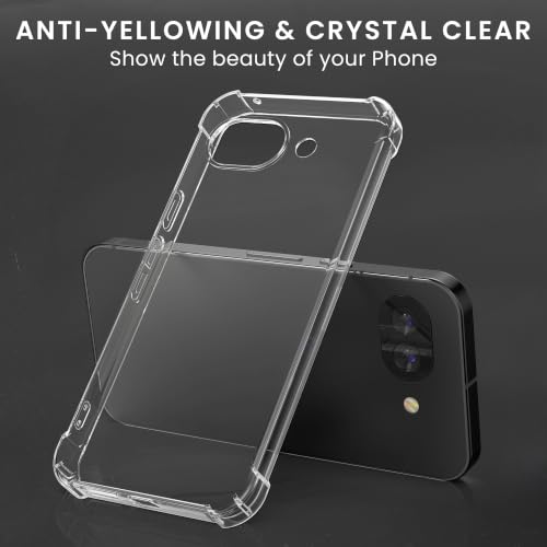 kwmobile Clear Case Compatible with Google Pixel 10a Cover - Soft Transparent Smartphone Case - with 2X Tempered Glass Screen Protectors - Transparent - size: Pixel 10a