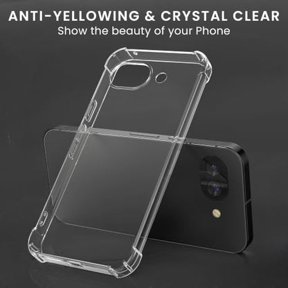 kwmobile Clear Case Compatible with Google Pixel 10a Cover - Soft Transparent Smartphone Case - with 2X Tempered Glass Screen Protectors - Transparent - size: Pixel 10a