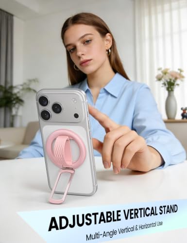 Lamicall Soft Pink Comfortable Silicone Finger Loop Magnetic Phone Grip - color: Soft Pink - Zinc Alloy - Silicone Grip