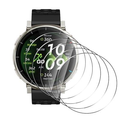 5 Pack Tempered Glass for Amazfit Active 3/Amazfit Active 3 Premium/Balance 2 XT/Balance 2 Screen Protector,9H Hardness,Ultra Resistant,Anti-Fingerprints,No Bubbles,HD-Clear,Full Coverage Watch Film - color: Amazfit Active 3 Premium