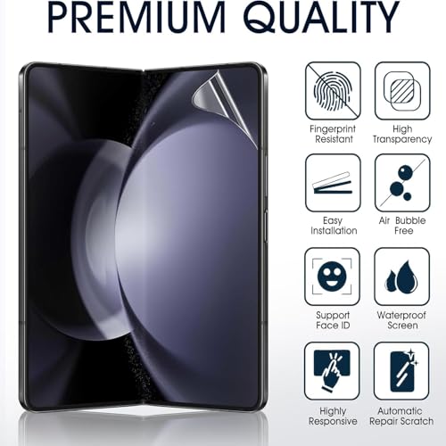 2 Sets Screen Protector for Samsung Galaxy Z Fold 5 7.6", High Definition Clear Soft TPU Screen Protector, 2 Front + 2 Inner Flexible Film Hydrogel, Self-Healing, Bubble-Free - size: Samsung Galaxy Z Fold 5