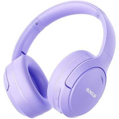 RUNOLIM Active Noise Cancelling Headphones, Wireless Bluetooth Over Ear - color: Purple
