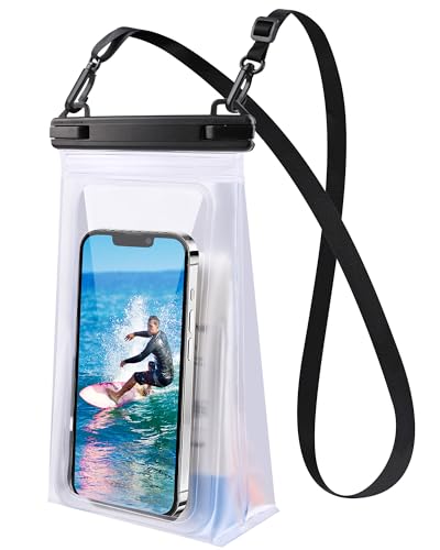 PEDVSTY Waterproof Phone Pouch Floating, Double Seals, Expandable Space | IPX8 Waterproof Bag, Kayak Beach Ship Cruise Essentials, Cell Phone Dry Bag for iPhone 17 Pro Max Galaxy S26，Up to 7.2"，White - color: White, size: Regular (Up to 7.2")