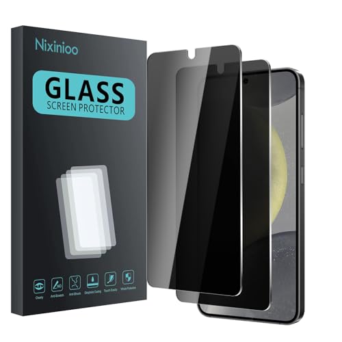 2 Pack Privacy Screen Protector for Samsung Galaxy S24 5G/S25 5G, Anti Spy Tempered Glass 9H Hardness, Black Protector Anti Spy, Bubble Free, Anti-Scratch - size: Galaxy S24 FK2