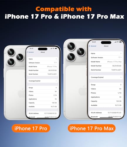 imluckies Camera Lens Protector for iPhone 17 Pro/iPhone 17 Pro Max - color: Sliver