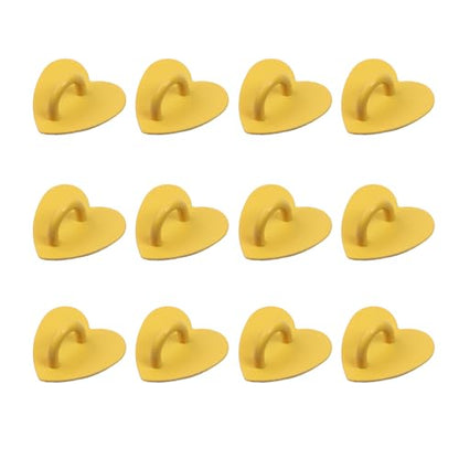 12Pcs Phone Charm Hook Adhesive (Heart Shaped, Yellow) - color: Yellow