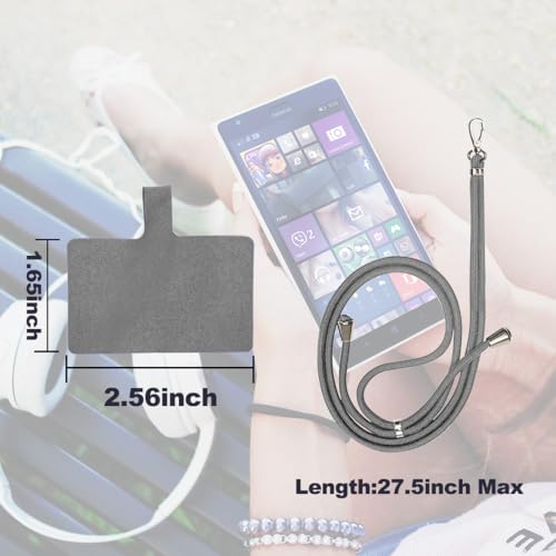 8 Packs Cell Phone Lanyards for Around The Neck,Adjustable Crossbody Phone Strap,Lanyard Phone Holder - color: Grey