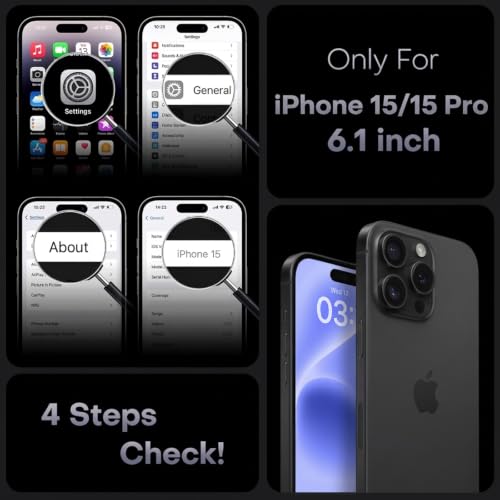 BOPPS Battery Case for iPhone 15/15 Pro, [2026 Upgraded] Slim 8500mAh Portable Protective Chargier Case with Carplay Compatible for iPhone 15，15 Pro Charging Case，Black - size: iPhone 15/15 Pro