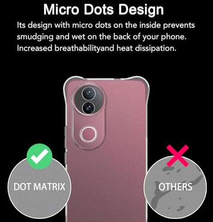 USTIYA Case for Vivo V50 5G/S20 5G Clear TPU Four Corners Military-Grade Protection Cover Transparent Soft funda