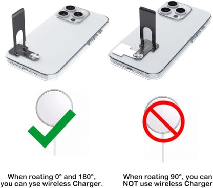 Phone Slim Stand Thin Kickstand, Ultra Thin Vertical Horizontal Universal Steel Metal Stable Mount Attachable Pocket Friendly Phone Holder for iPhone Samsung Phone Case (Black 1-Pack) - color: Black
