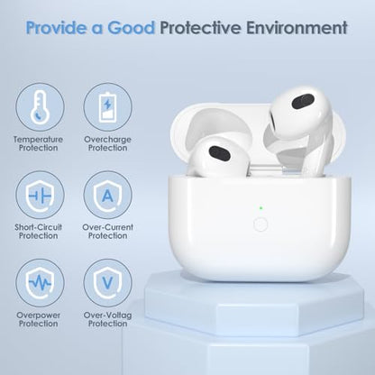 Mellif Replacement Charging Case Compatible with AirPods 3rd,No Earbuds | 600mAh Sync Button 20-Min Fast Charging Wireless Charger - size: 2.89"(3rd)