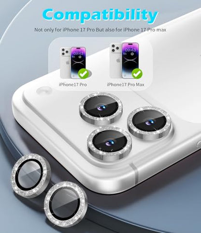 imluckies Camera Lens Protector for iPhone 17 Pro/iPhone 17 Pro Max - color: Bling Gray