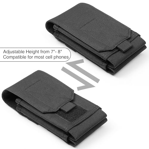 Urvoix Dual Cell Phone Holster, MOLLE Tactical Belt Pouch for 2 Phones | Dual-Pocket Utility Phone Bag for Power Bank, Cards & Keys, EDC Nylon Cell Phone Case for iPhone 17 Pro Max, 16/15/14 Pro Max - color: Double Pocket
