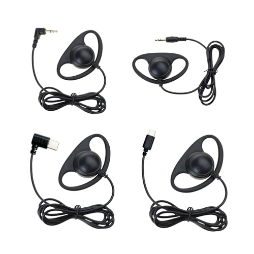 USB-C & 3.5mm Mono Earphone, Single-Side Ear Hook Wired Headset for Mobile Phones, Laptops and Notebooks (3.5 Straight Head)