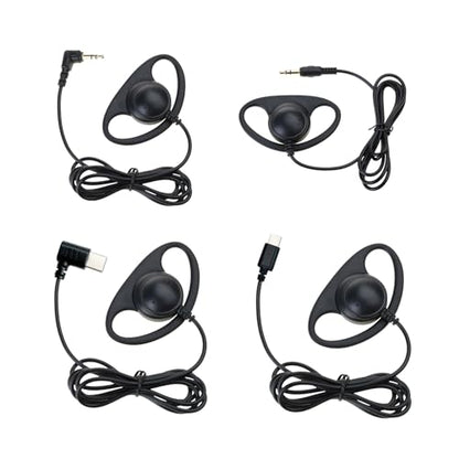 USB-C & 3.5mm Mono Earphone, Single-Side Ear Hook Wired Headset for Mobile Phones, Laptops and Notebooks (3.5 Straight Head)