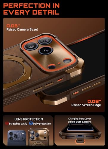 SUPCASE for iPhone 17 Pro Max Case with Built-in Kickstand, Brown | Camera Control Cover, Compatible with MagSafe, Anti-Slip Grip, Military-Grade Protection, Rugged Magnetic Phone Case, UB Grip - color: Brown, size: iPhone 17 Pro Max