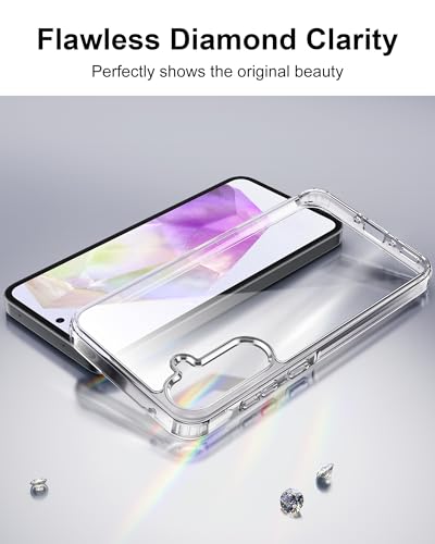 HOOMIL Case for Samsung Galaxy A35, Non-Yellowing, Drop Protection, Anti-Scratch Transparent Hard Back Phone Cover - Crystal Clear - color: Clear, size: A35 5G