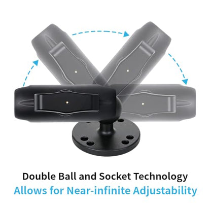 Strg Phone Mount with 7 Holes Drill-Down Round Base and Aluminum Socket Arm - size: Aluminum Alloy Round Base