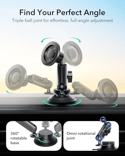 ESR OmniLock for MagSafe Car Mount, for iPhone 18 Pro Max/Duo/17-12,Samsung