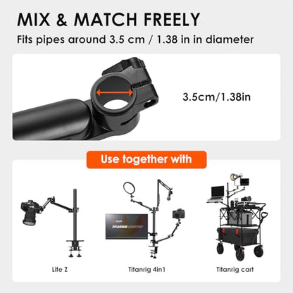 TARION 19" Modular Arm Mount with Tablet Holder VESA Mount Titanrig Arm X - size: Arm X (Monitor / Laptop)