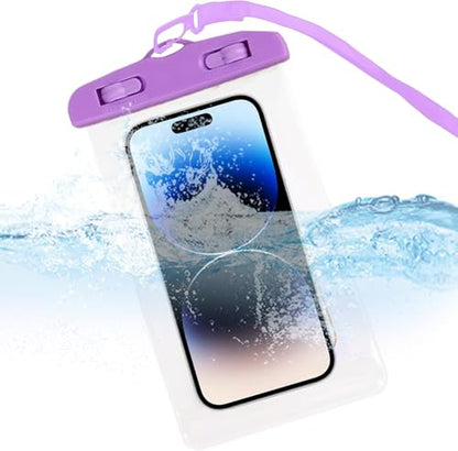 Phone Waterproof Pouch Touchscreen Compatible Cycling Smartphone Bag for Beach Cruise Vacation Swimming Kayaking Diving Travel Purple - color: Purple