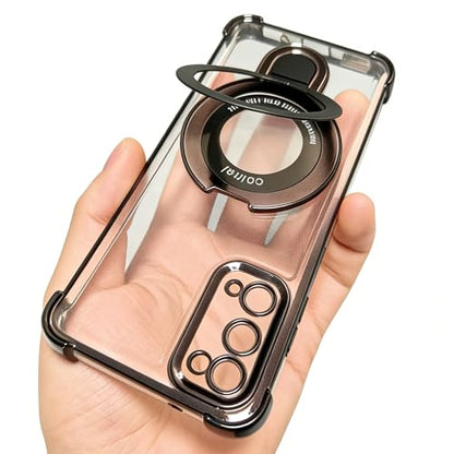 Case Compatible with Samsung Galaxy S20 Case Rugged softcase Protective with Ring Stand Clear Phone case for Samsung S20,Black - color: Black, size: Samsung Galaxy S20