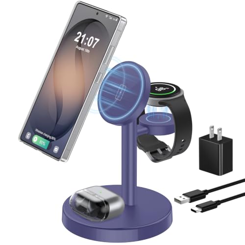 Aeinidi Super Fast Strong Magnetic Wireless Charger for Samsung - color: Cobalt Purple, size: 15W