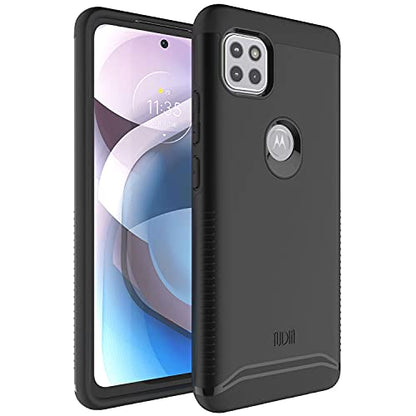 TUDIA DualShield Designed for Motorola One 5G ACE Phone Case 2021, [Merge] Shockproof Military Grade Dual Layer Tough Slim Heavy Duty Protection for Moto One 5G UW ACE Case - Matte Black - color: Matte Black