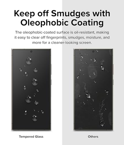 Ringke for Samsung Galaxy S24 Ultra Screen Protector [Easy Slide, 2 Pack] | Easy Installation with Alignment Tool, Case Friendly Premium 9H Hardness Tempered Glass - size: Galaxy S24 Ultra