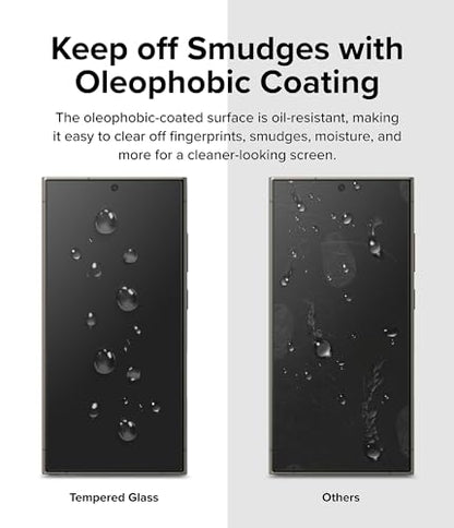 Ringke for Samsung Galaxy S24 Ultra Screen Protector [Easy Slide, 2 Pack] | Easy Installation with Alignment Tool, Case Friendly Premium 9H Hardness Tempered Glass - size: Galaxy S24 Ultra