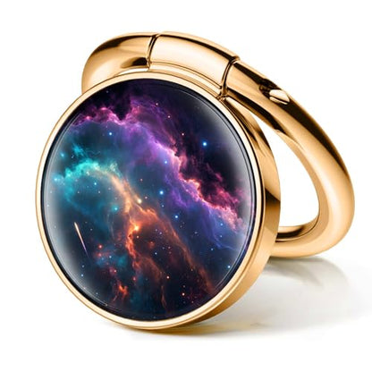 Cell Phone Ring Holder, Cute Phone Ring Grip Stand, 360°Rotation Funny Metal Kickstand Finger Grip Luxury Universe - color: Luxury Universe