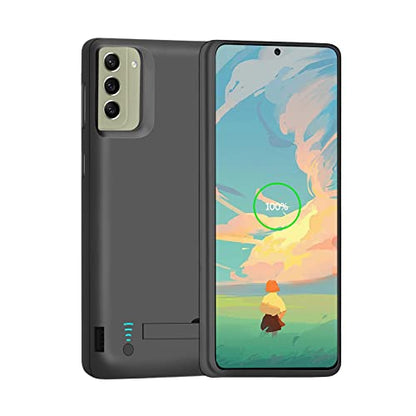 Battery Case for Samsung Galaxy S21 FE 5G, 5000mAh Rechargeable Extended Battery Charging Charger Case, Add 100% Extra Juice (6.4 Inches) Black