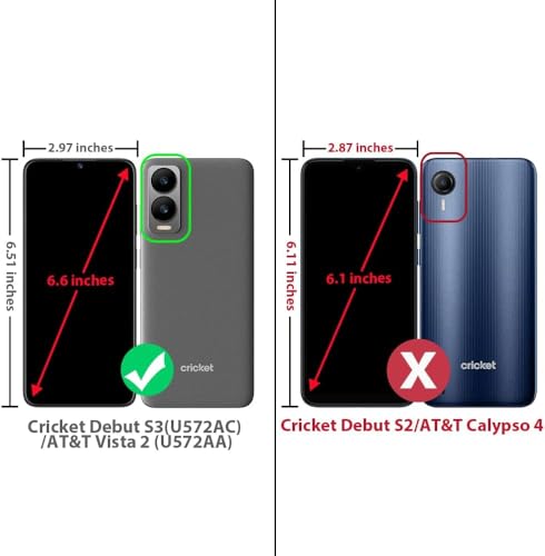 for Cricket Debut S3 Phone Case (U572AC)/AT&T Vista 2 (U572AA) w/[Built-in Screen Protector] Dual Layer Shockproof [Military-Grade][Full-Body] Protective Cover for Women Man Blue Black Star Galaxy - color: BLD IN GALAXY STAR