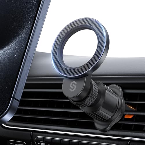 SYNCWIRE for MagSafe Car Holder【Ring Ventilation】【 360° Rotatable】【N55 Magnetic】 Phone Mount for Air Vent, Car Cell Phone Holder Mount Compatible iPhone iPhone 18 17 16 15 14 Pro Max