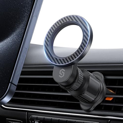 SYNCWIRE for MagSafe Car Holder【Ring Ventilation】【 360° Rotatable】【N55 Magnetic】 Phone Mount for Air Vent, Car Cell Phone Holder Mount Compatible iPhone iPhone 18 17 16 15 14 Pro Max