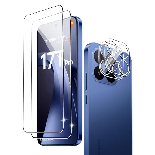 for Xiaomi 17T Pro Screen Protector with Camera Lens Protector, 9H Hardness Anti-Scratch Tempered Glass flim, Case Friendly, Anti-Fingerprint,Anti-Scratch (2+2 PACK) - color: A27