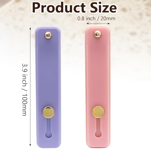 2 Pack 3.9 Inch Phone Loop Finger Holder (Pink & Purple) - color: Pink & Purple