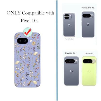 Unov for Pixel 10a Case, Clear with Design, Slim Fit Good Grip, Embossed Phone Case, Shockproof Protective Cover, Raised Camera Protection, Soft TPU, Golden Garden - color: Golden Garden